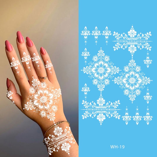 White Floral Vine Mehndi Design