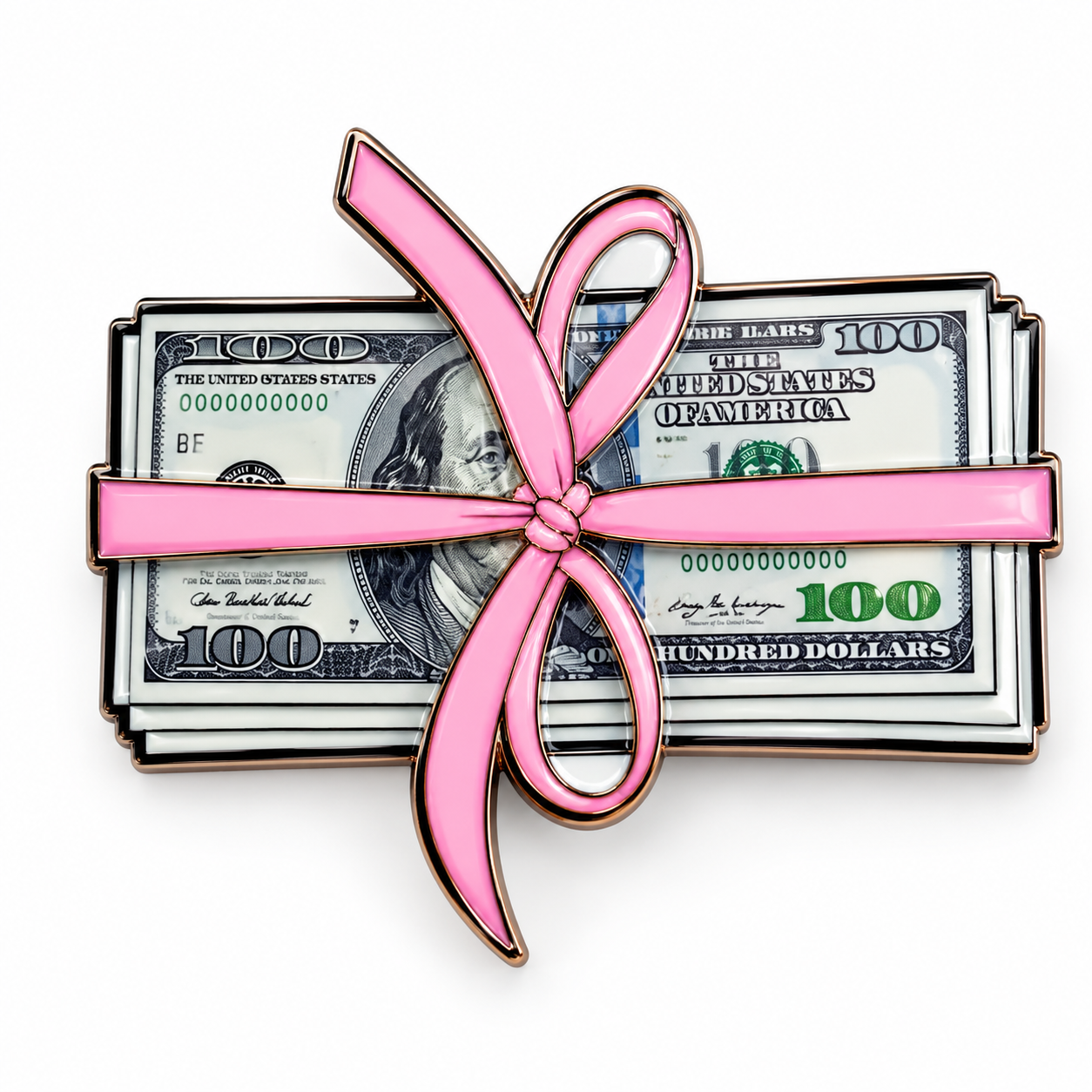 Money Gift Bundle Metal Phone Charm Sticker