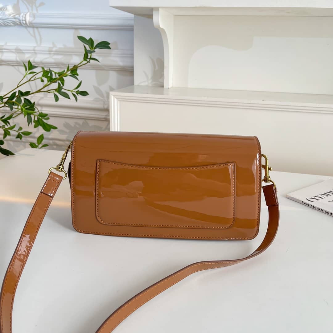 Brown shiny Coach Shoulder (In Stock)