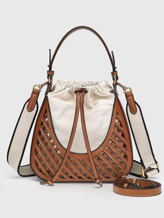 White brown contrasting Zara bucket bag (own manufactured)  (15 to 20 days )