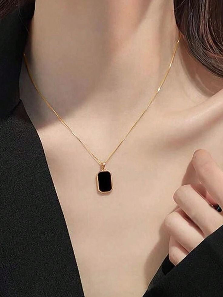 Midnight Square Necklace