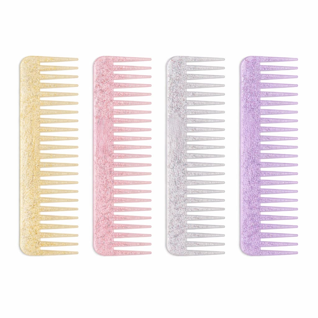 Transparent glitter hair comb