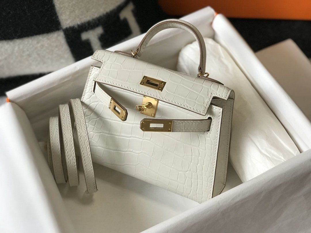 White Mini Kelly Birkin bag (In Stock)