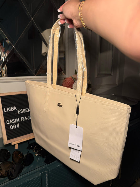 Beige with beige lacoste tote bag (IMMEDIATE DELIVERY AVAILABLE)