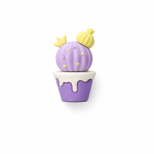 Purple cactus straw cover