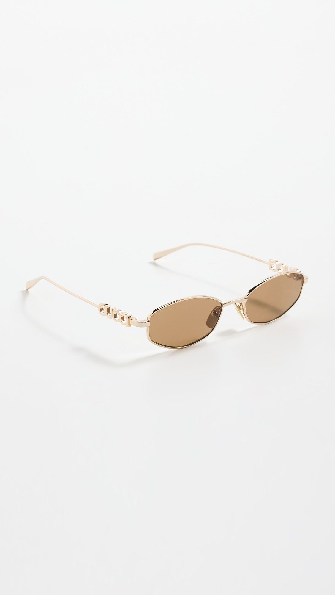Gucci Round Logo Temple Sunglasses – Gold/Brown