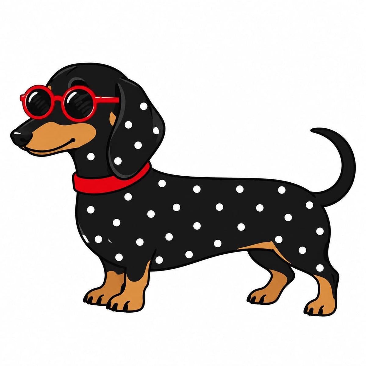 Dachshund with Sunglasses Metal Phone Charm Sticker