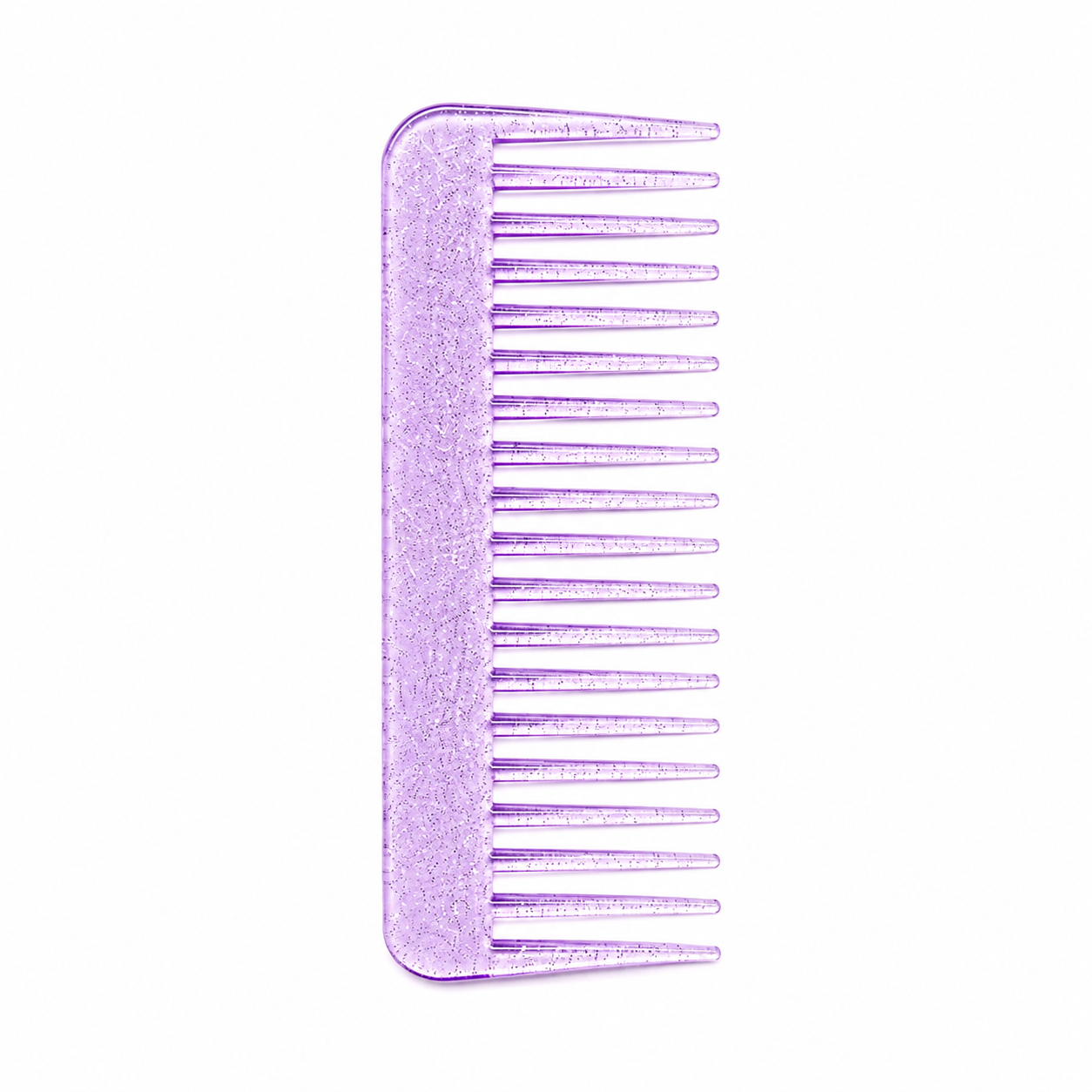 Transparent glitter hair comb