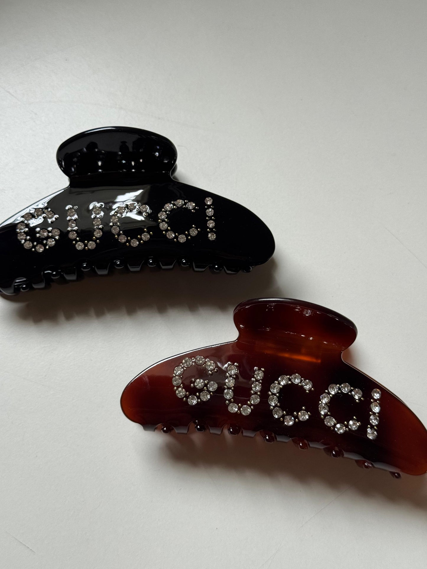Gucci Crystal Logo Hair Claw Clips
