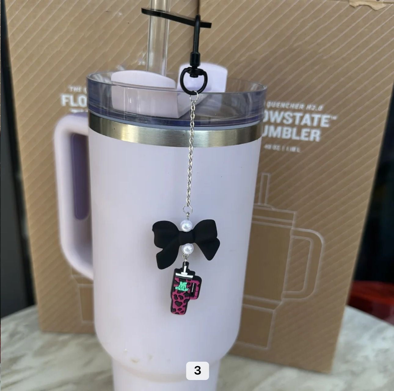 Tumbler charm with  bow