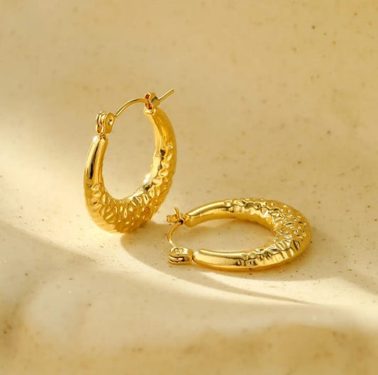 Chunky gold hoops