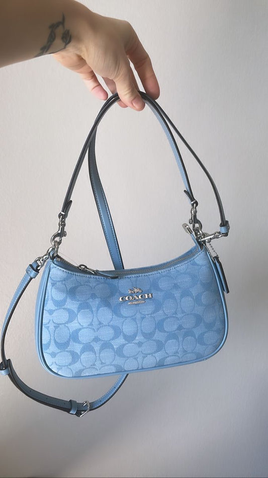 Sky blue Printed Coach shoulder bag  (WITH BOX)(15-20 DAYS DELIVERY TIME)