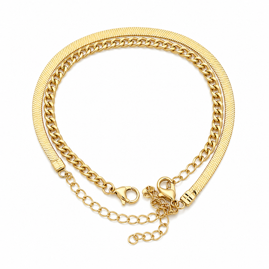 Gold Duo Bracelet Set