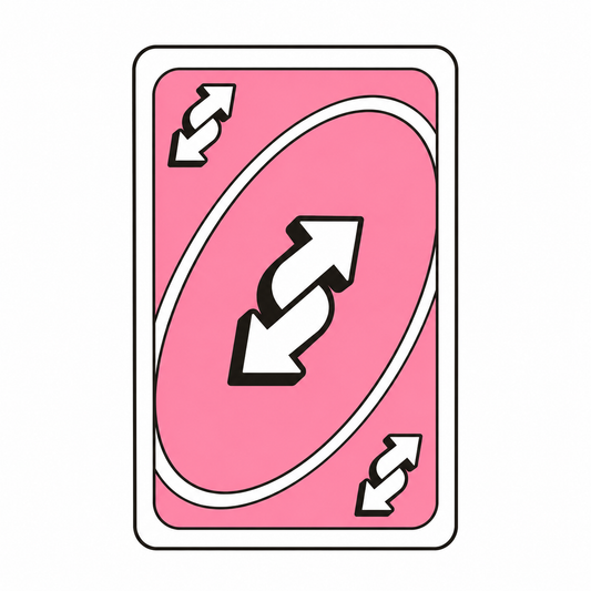 Pink Reverse Card Metal Phone Charm Sticker