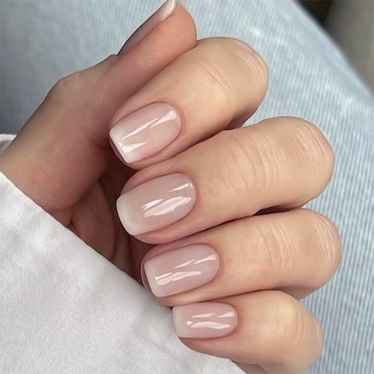 natural ombre beige nails N28