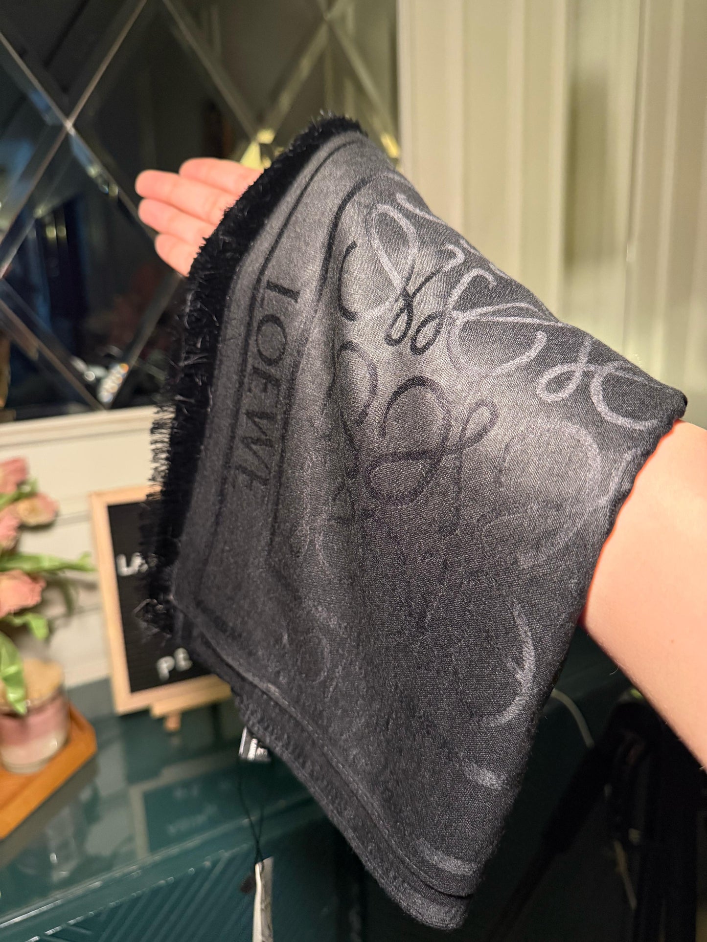 LOEWE Black scarf/ stole (IMMEDIATE DELIVERY AVAILABLE)