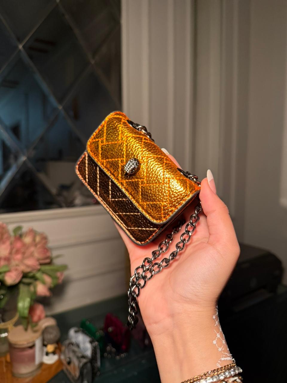 Kurt Geiger Kensington Mini Quilted Bag – Orange (IMMEDIATE DELIVERY AVAILABLE)