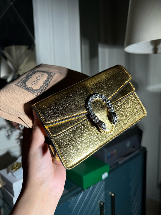 Golden Gucci Miguel studded bag (IMMEDIATE DELIVERY AVAILABLE)  (WITH BOX)