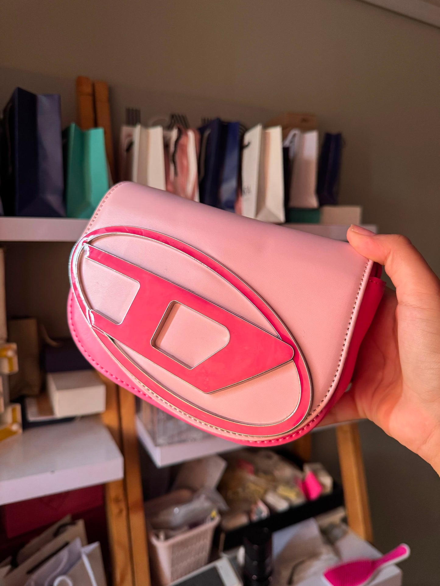 Diesel Shoulder Bag With Embossed Logo (with box)