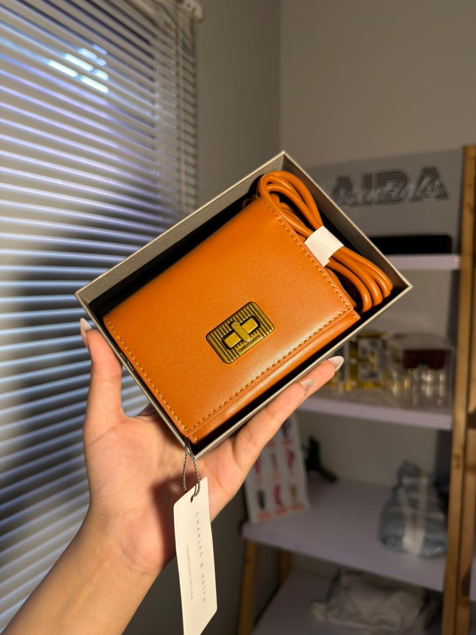 Charles & Keith Mini Cross Body Wallet (Entire Box Packaging)