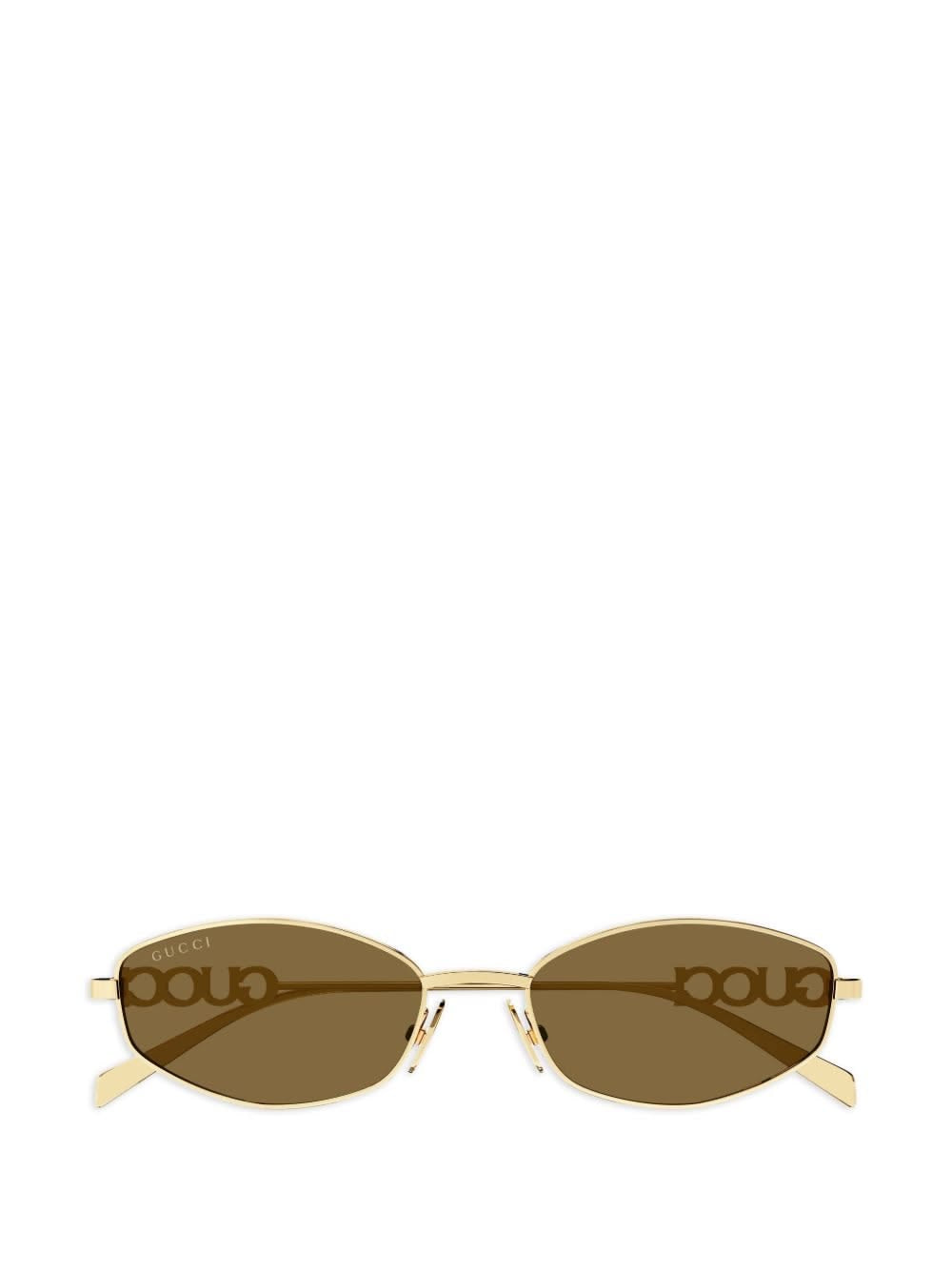 Gucci Round Logo Temple Sunglasses – Gold/Brown