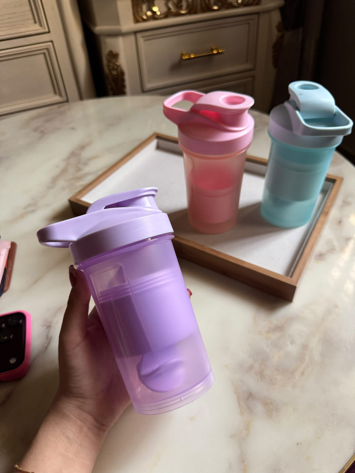 Portable Protein Shaker Bottle