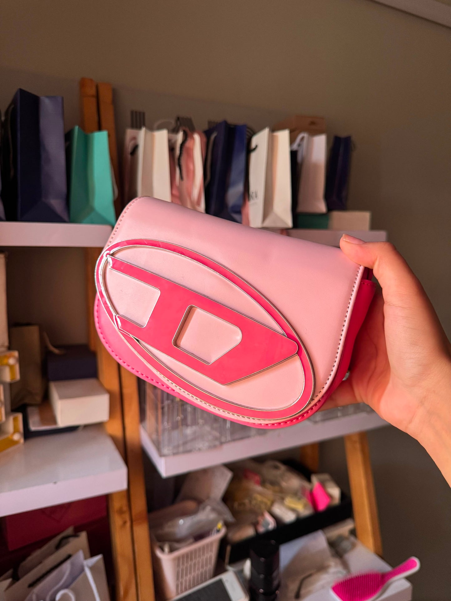 Diesel Shoulder Bag With Embossed Logo (with box)