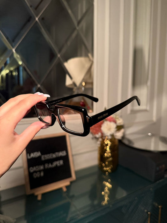 Black Transparent Miu Miu Square Glasses (IMMEDIATE DELIVERY AVAILABLE)