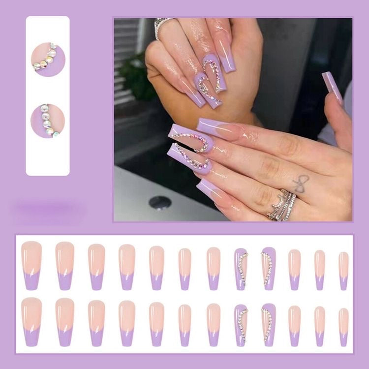 Lilac Stone Nails