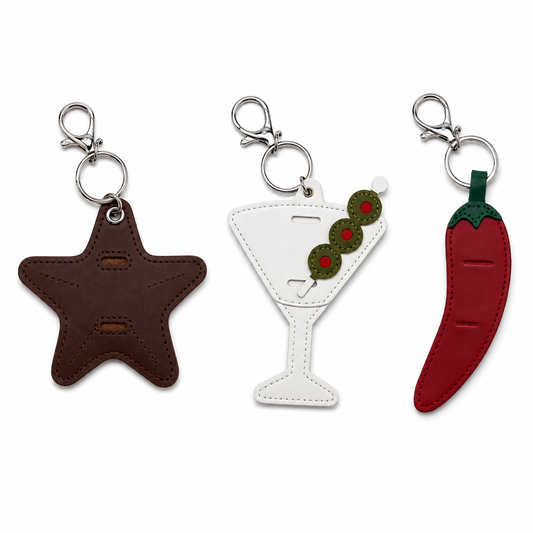 Key Chain Pendant Thickened PU Leather Hanging Sunglasses Glasses Storage