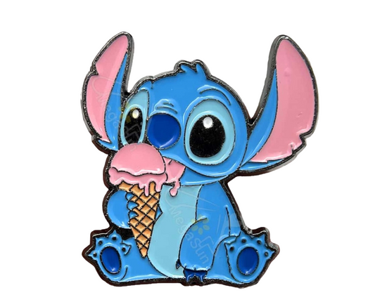 Stitch with Ice Cream – 27.5×30mm  Metal Phone Sticker