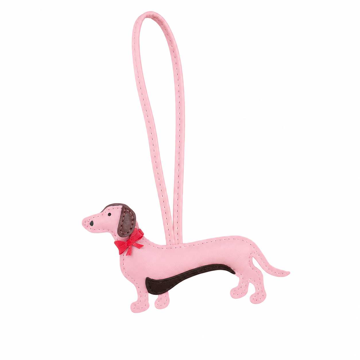 Sausage Dog Leather Bag Charm