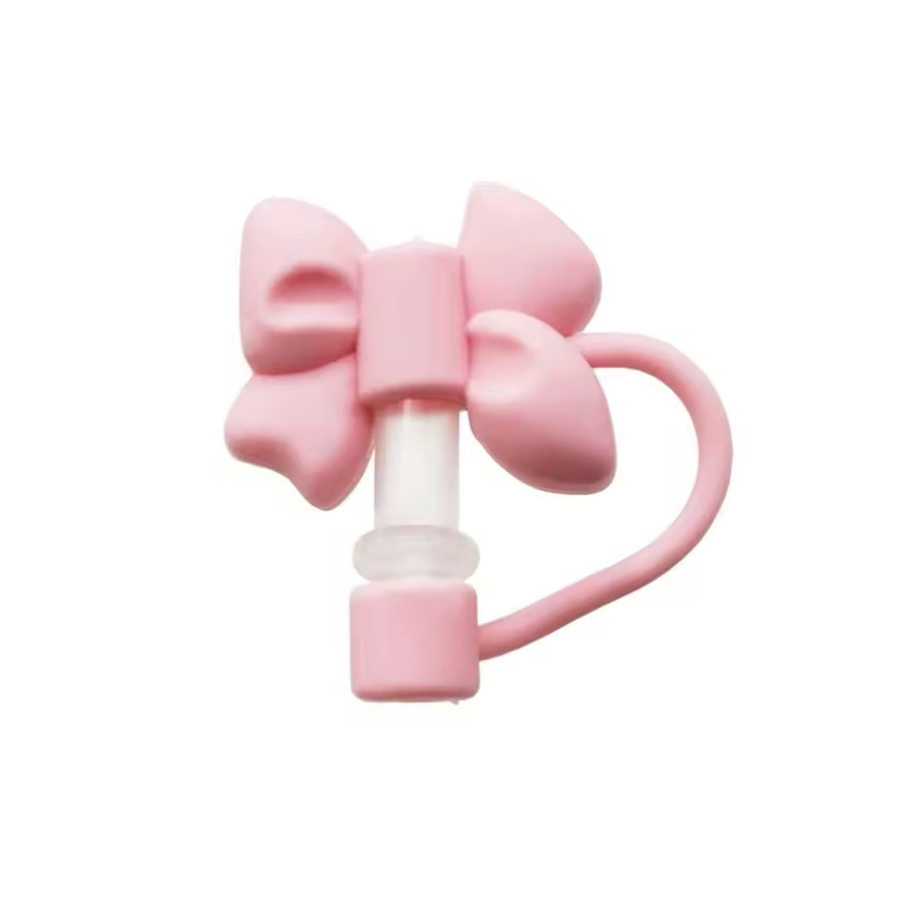 Light pink Bow straw cover