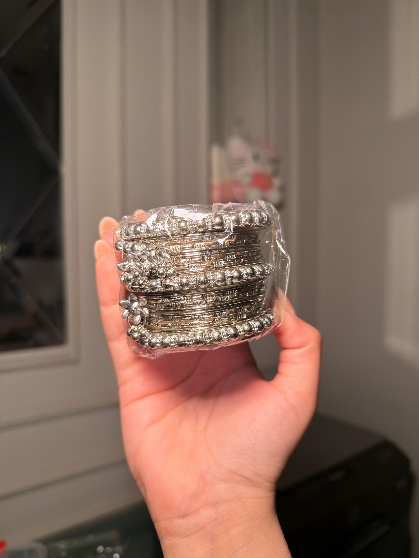 Oxidized Silver Ghungroo Bangle Set