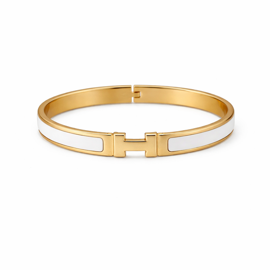 Hermes thin white bracelet
