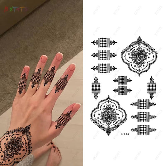 Black Traditional Finger Band Mehndi Design