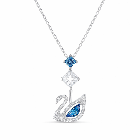 Swarovski Swan Pendant, Blue, Rhodium plated (Immediate Delivery Available) COME’S WITH BRANDED PACKAGING