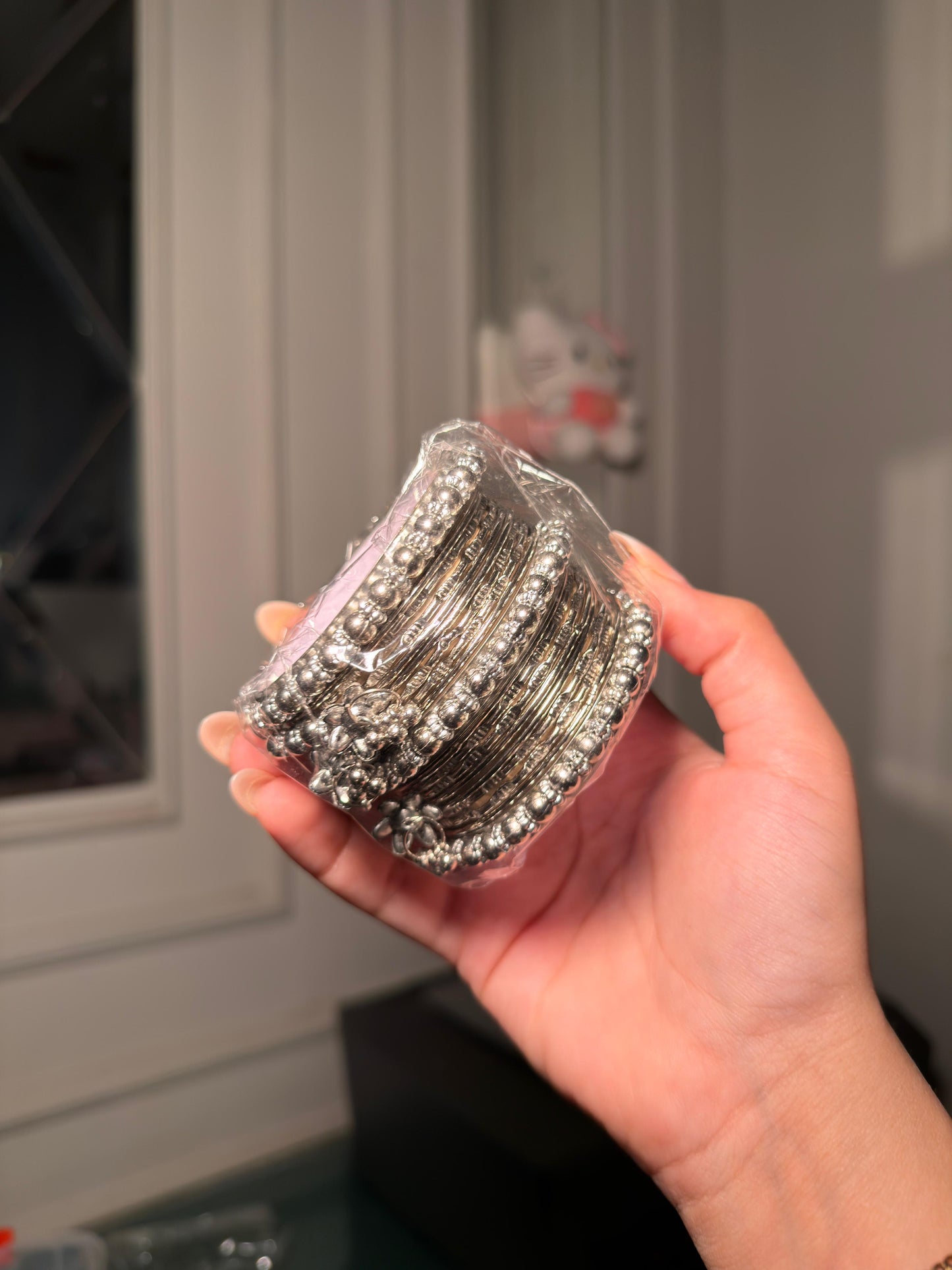 Oxidized Silver Ghungroo Bangle Set