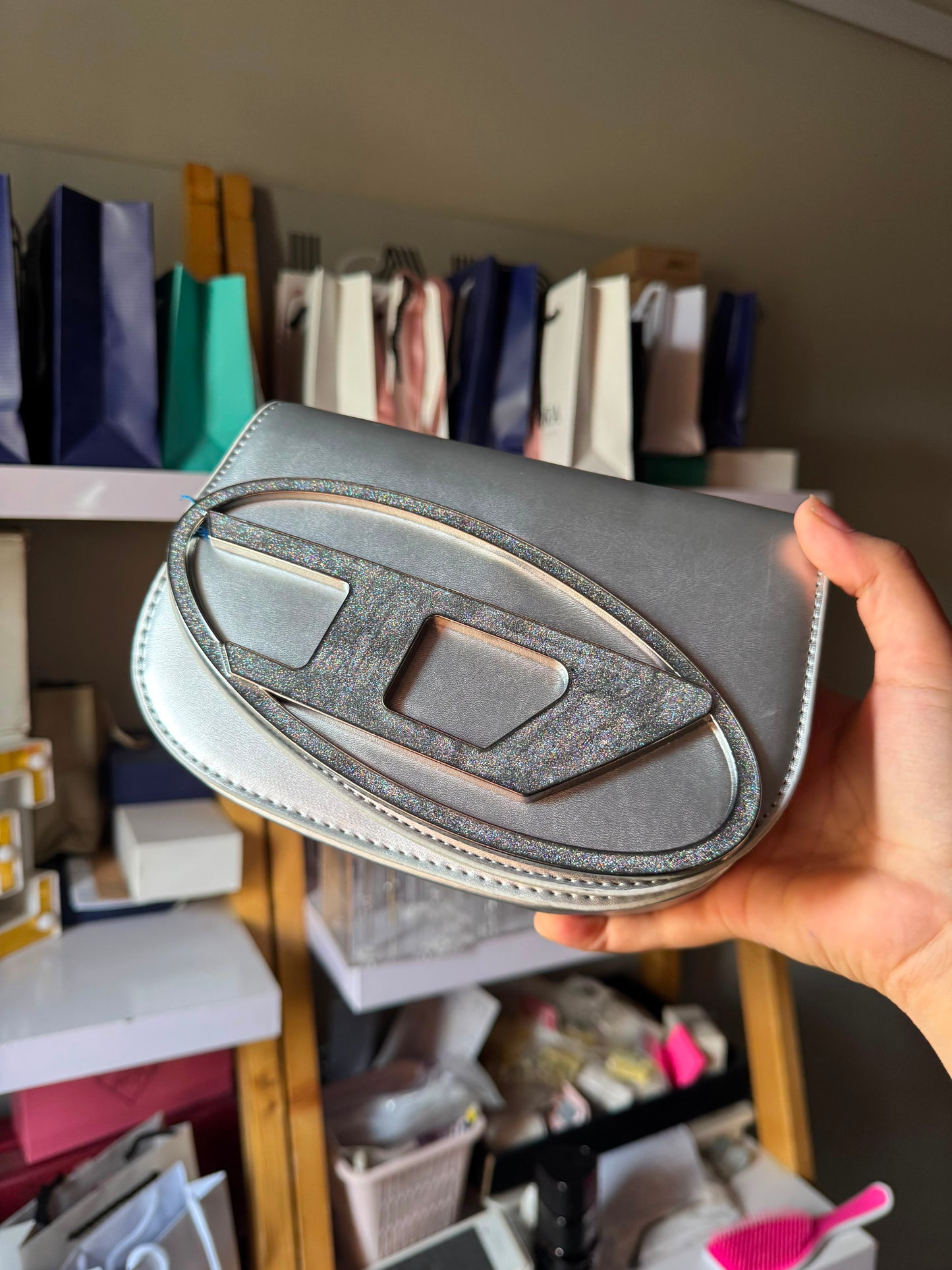 Diesel Shoulder Bag With Embossed Logo (with box)