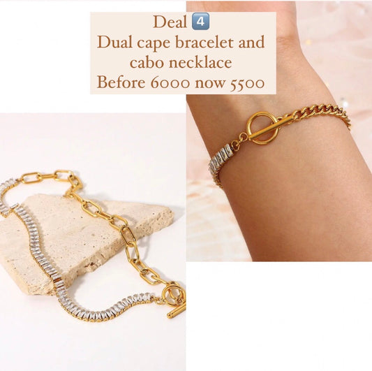 Dual cape bracelet and cabo necklace bundle