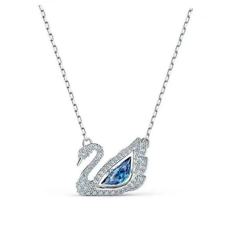 Swarovski Iconic Swan Dazzling Pendant Necklace (Blue Stone) – Comes in original brand packaging.