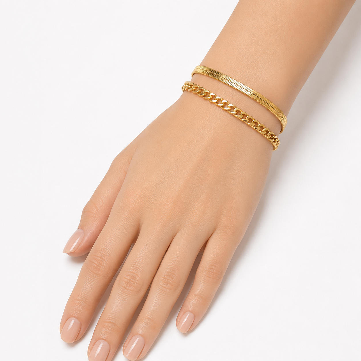 Gold Duo Bracelet Set
