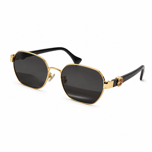 Gucci Gold Hexagonal Sunglasses