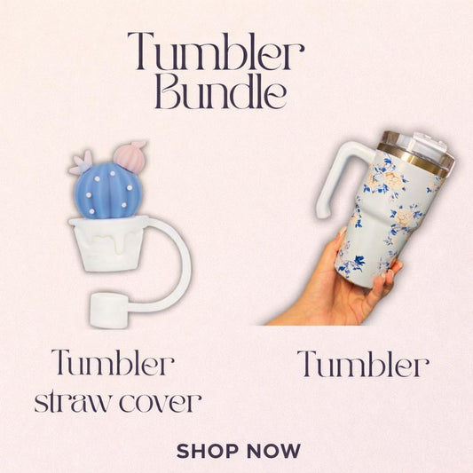 Blue 20oz Mini printed Stanley Bundle