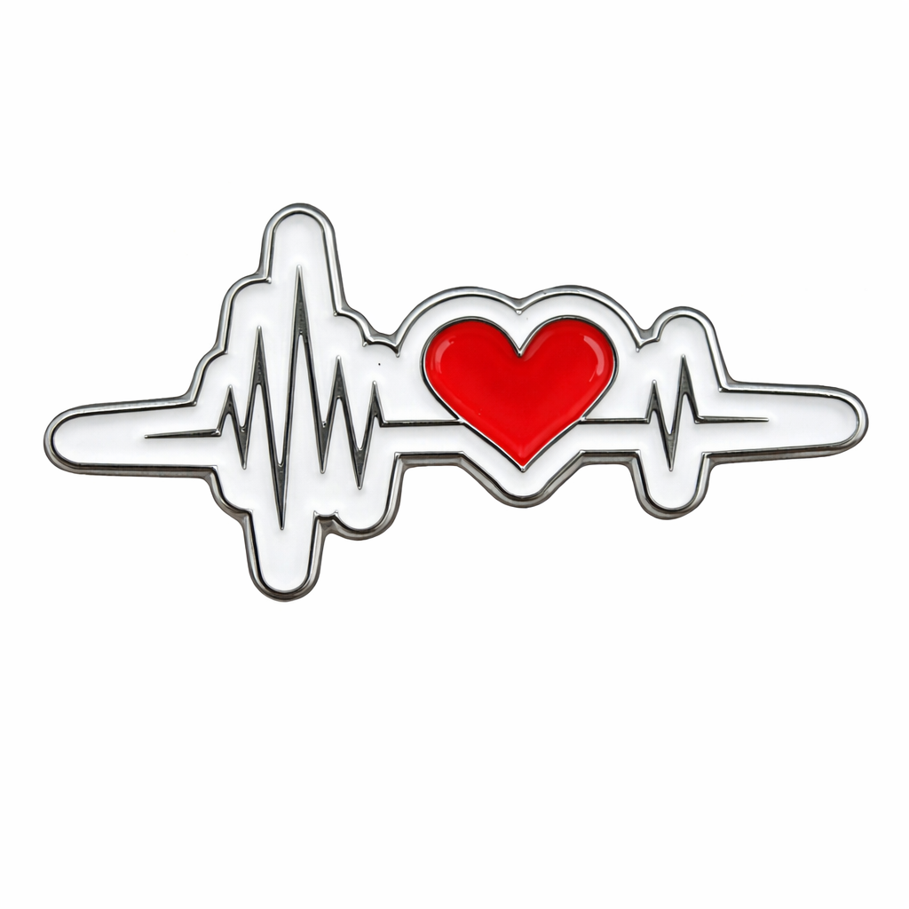 Heartbeat Love Metal Phone Charm Sticker