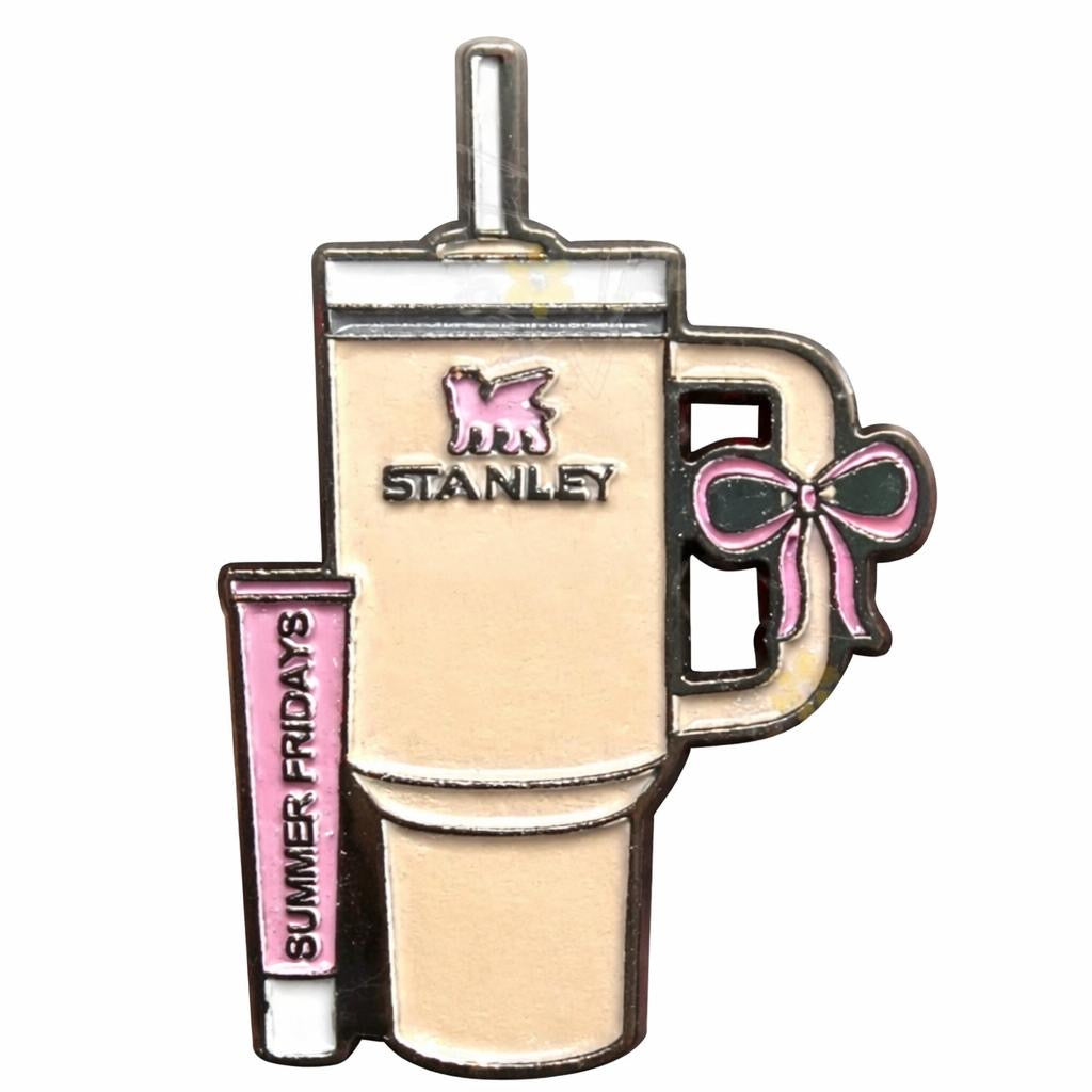 Stanley Tumbler with Summer Fridays – Metal Phone Charm Sticker