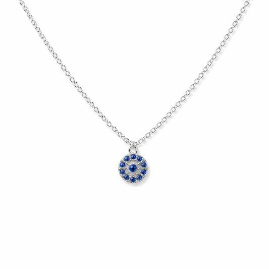 Silver Evil eye rhinestone necklace 🪬