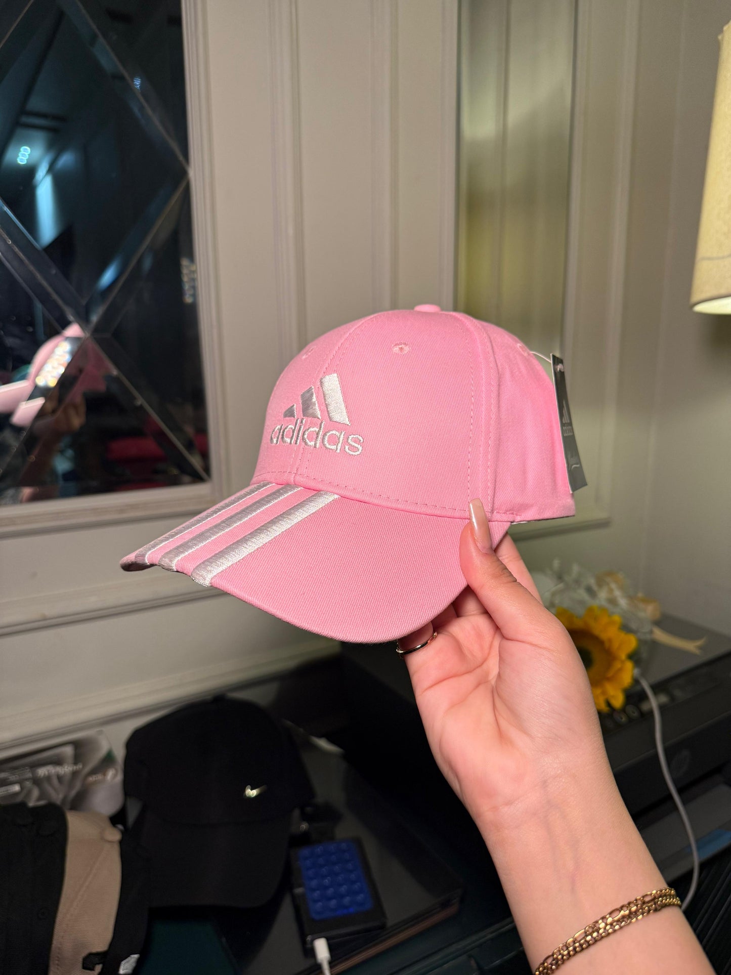 Pink adidas hat