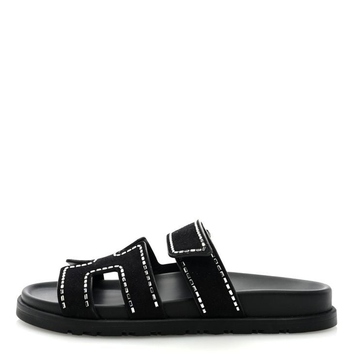 Hermès Black Suede Rhinestone Chypre
Sandals
