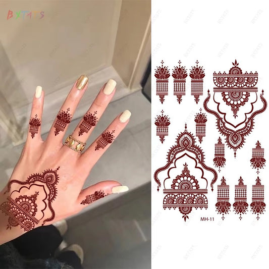 Maroon Mughal Arch Mehndi Design